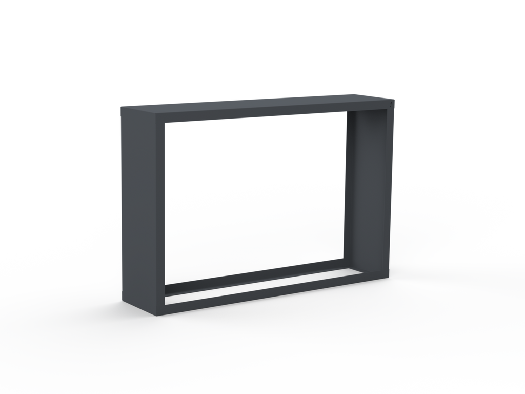 Kaminholzregal pulverbeschichtet RAL7035 mit Seitenwand links/rechts - Variante