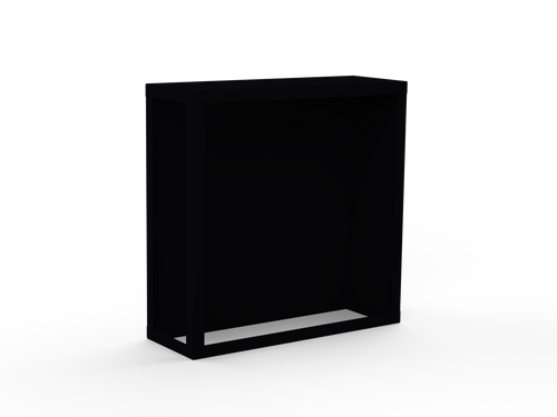 Kaminholzregal pulverbeschichtet RAL9005 mit Rückwand und Seitenwand rechts