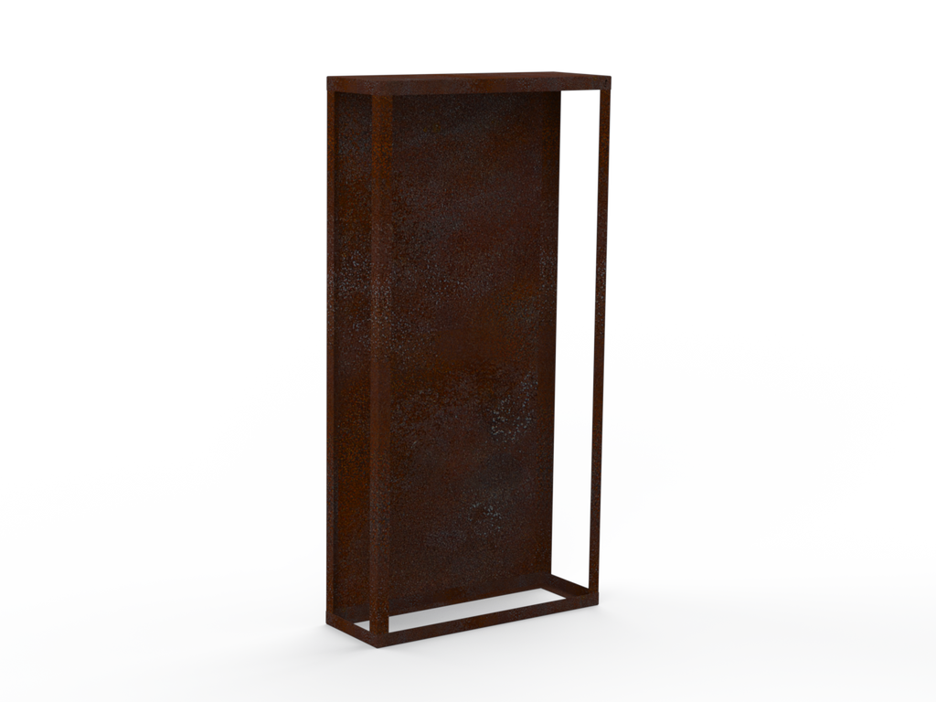 Kaminholzregal Edelrost mit Rückwand - Variante