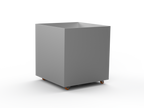 Pflanzentopf Cubo - gebürsteter Edelstahl - mit Boden und Rollen - Variante