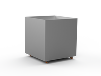 Pflanzentopf Cubo - gebürsteter Edelstahl - mit Boden und Rollen - Variante