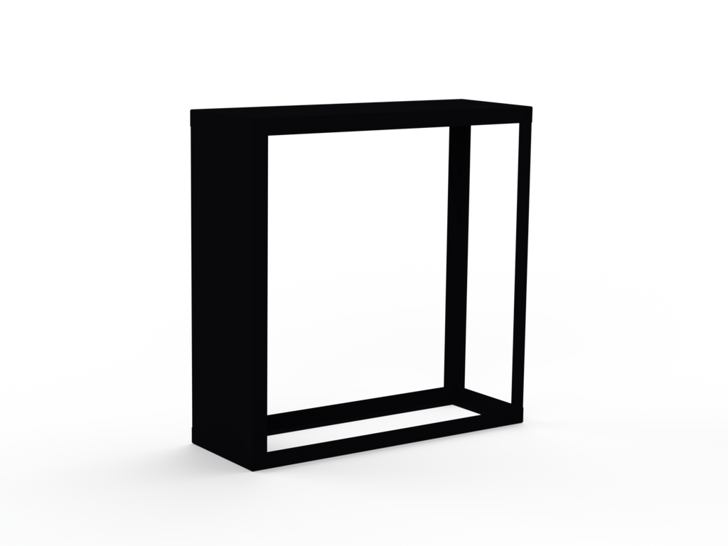 Kaminholzregal pulverbeschichtet RAL9005 mit Seitenwand links - Variante