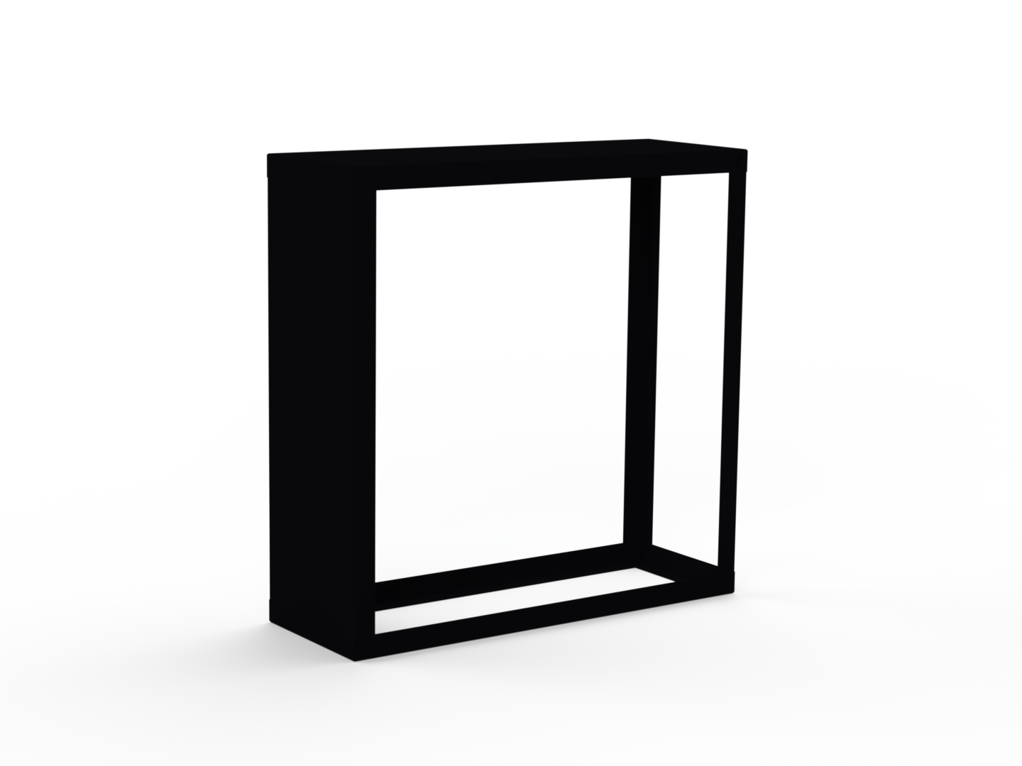 Kaminholzregal pulverbeschichtet RAL9005 mit Seitenwand links