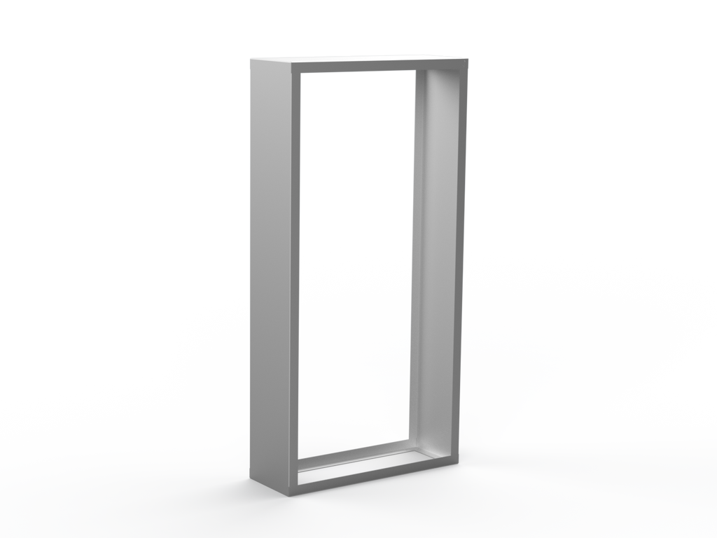 Kaminholzregal CNS gebürstet mit Seitenwand links/rechts - Variante