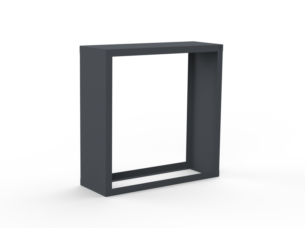 Kaminholzregal pulverbeschichtet RAL7035 mit Seitenwand links/rechts