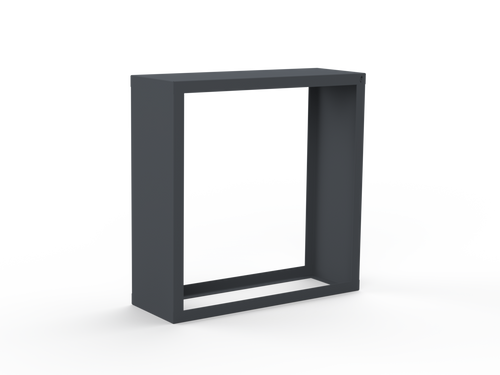 Kaminholzregal pulverbeschichtet RAL7035 mit Seitenwand links/rechts