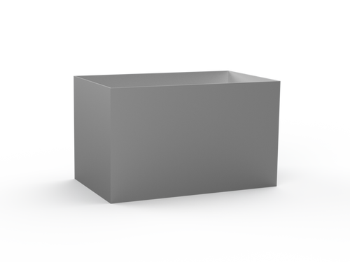 Pflanzentopf pulverlackiert RAL7035 mit Boden