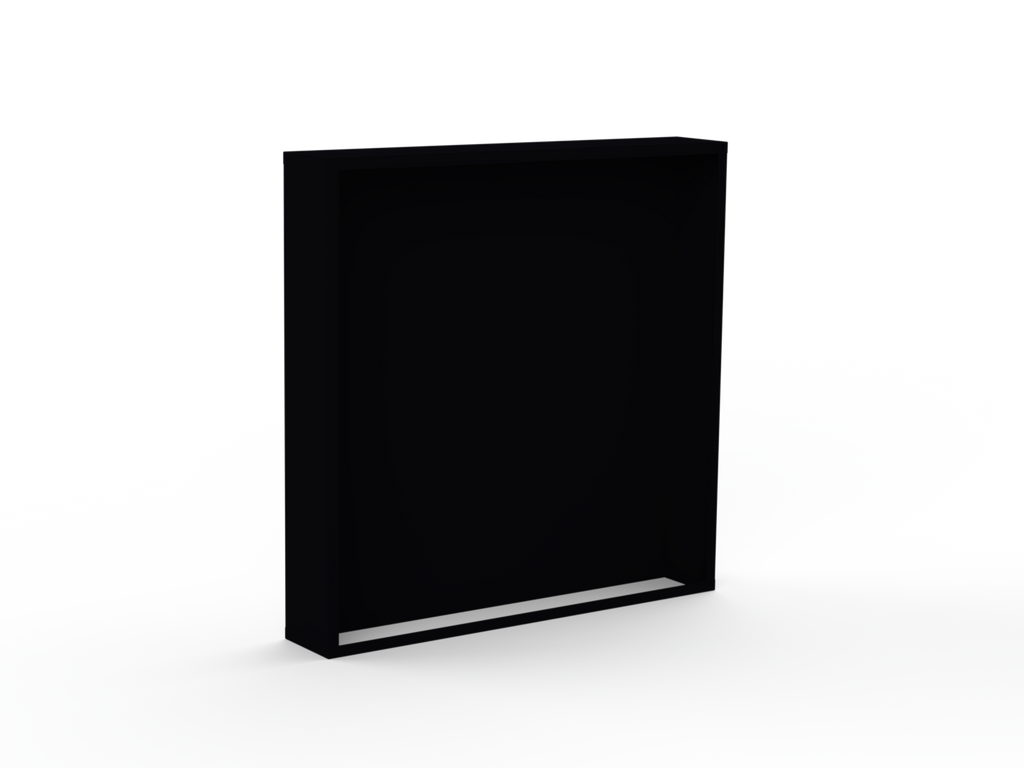 Kaminholzregal pulverbeschichtet RAL9005 mit Rückwand und Seitenwand links/rechts - Variante