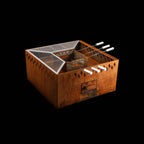 Feuerschale Edelrost 4-Eck 100 tief