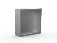 Kaminholzregal CNS gebürstet mit Rückwand und Seitenwand links/rechts