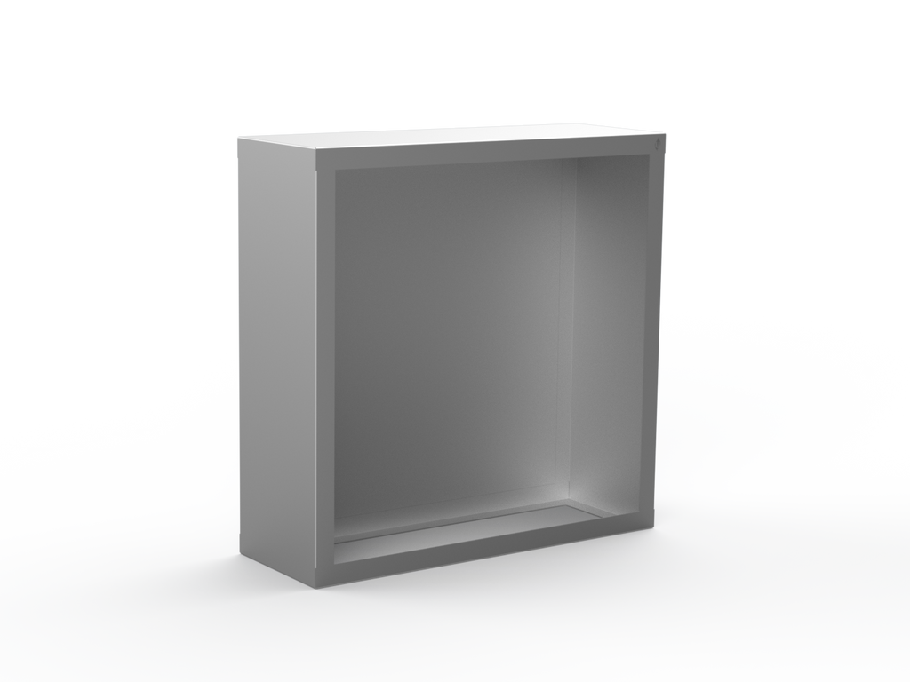 Kaminholzregal CNS gebürstet mit Rückwand und Seitenwand links/rechts - Variante