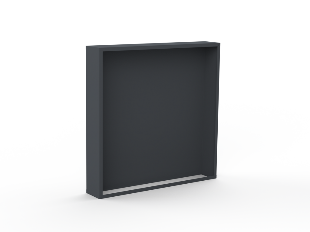 Kaminholzregal pulverbeschichtet RAL7035 mit Rückwand und Seitenwand links/rechts