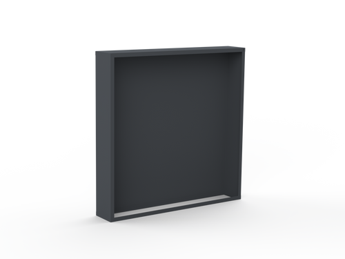 Kaminholzregal pulverbeschichtet RAL7035 mit Rückwand und Seitenwand links/rechts