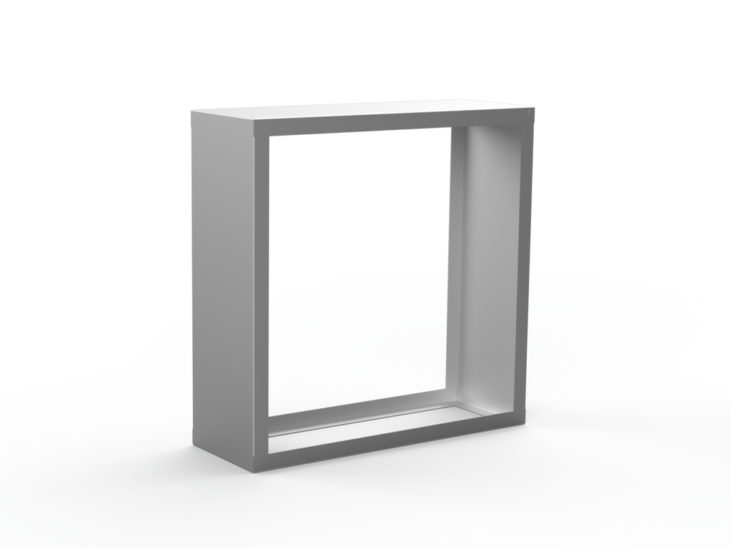 Kaminholzregal CNS gebürstet mit Seitenwand links/rechts - Variante