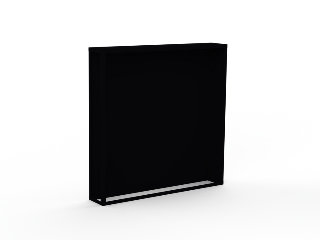 Kaminholzregal pulverbeschichtet RAL9005 mit Rückwand und Seitenwand rechts