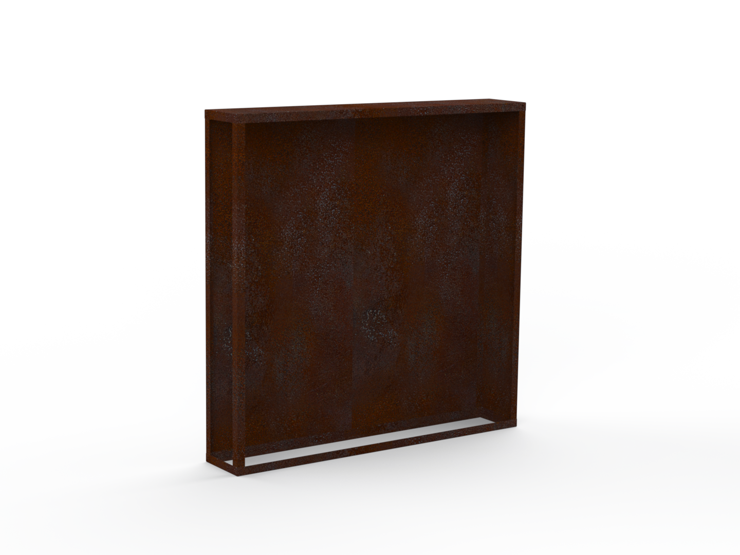 Kaminholzregal Edelrost mit Rückwand und Seitenwand rechts