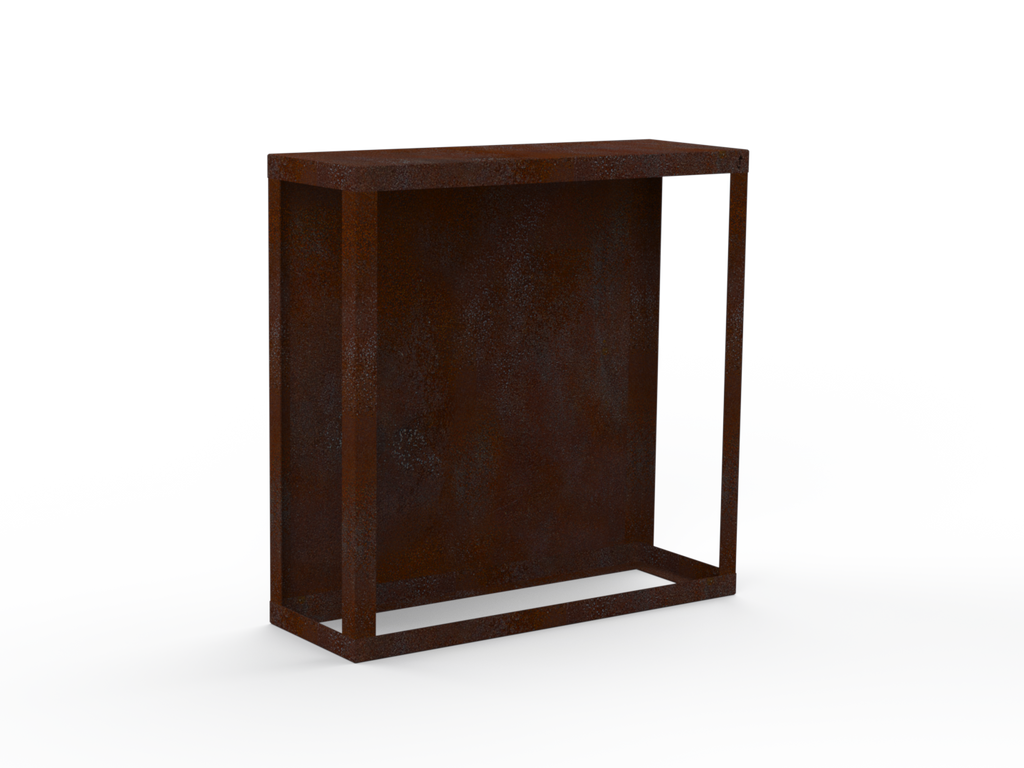 Kaminholzregal Edelrost mit Rückwand - Variante