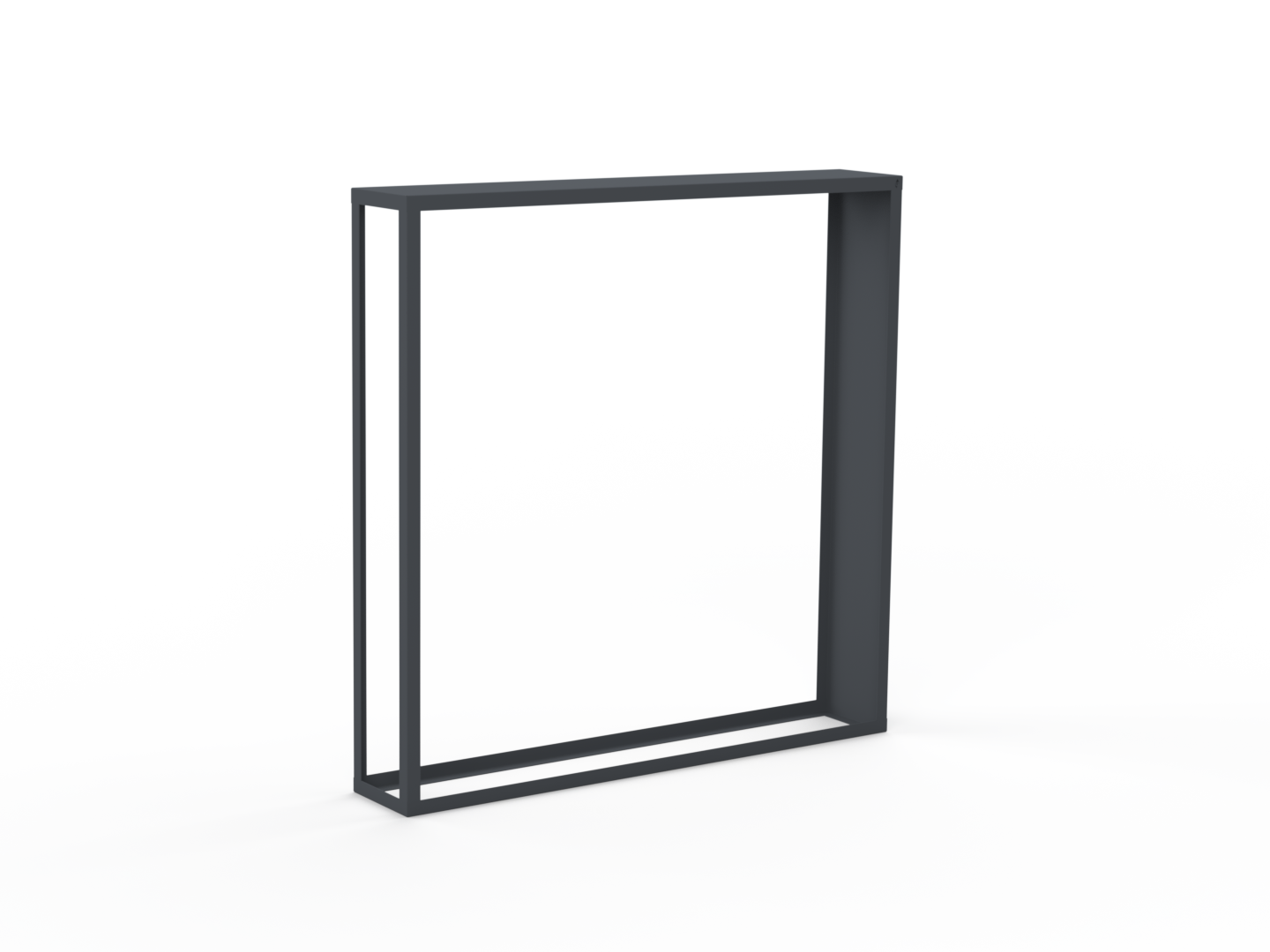 Kaminholzregal pulverbeschichtet RAL7035 mit Seitenwand rechts - Variante