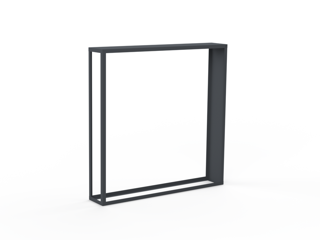 Kaminholzregal pulverbeschichtet RAL7035 mit Seitenwand rechts