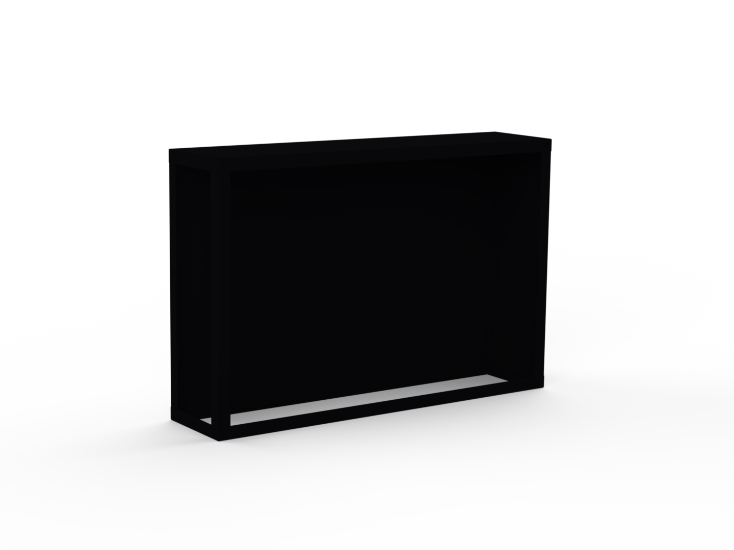 Kaminholzregal - Schwarz matt - Rückwand+Seitenwand rechts