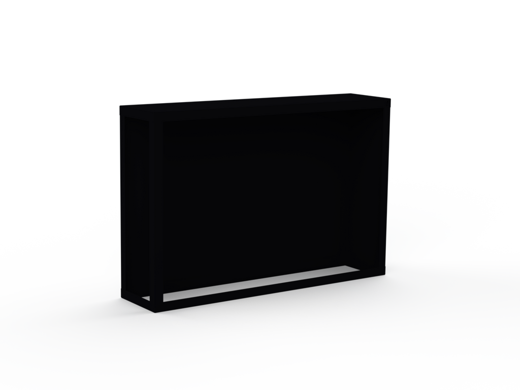 Kaminholzregal pulverbeschichtet RAL9005 mit Rückwand und Seitenwand rechts