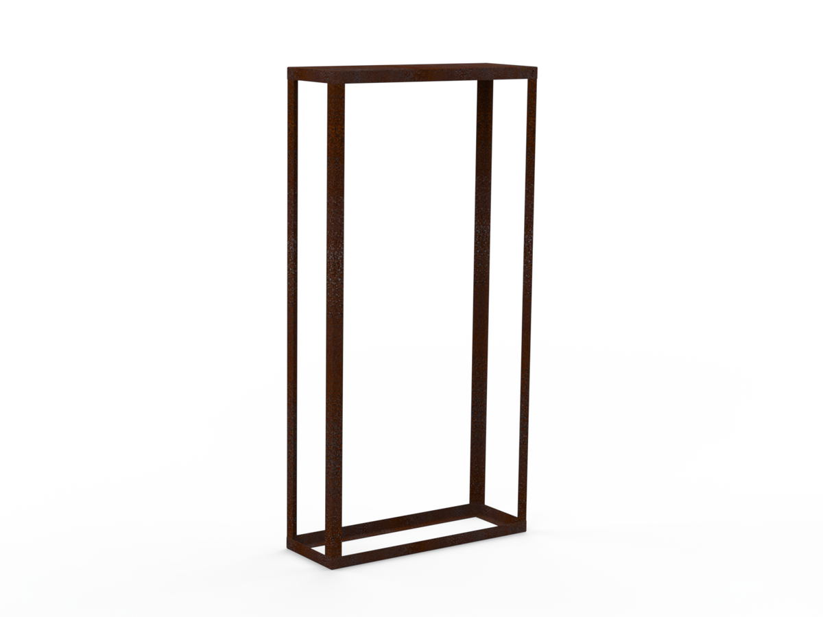Kaminholzregal - natürliche Rostpatina - Offen - Variante