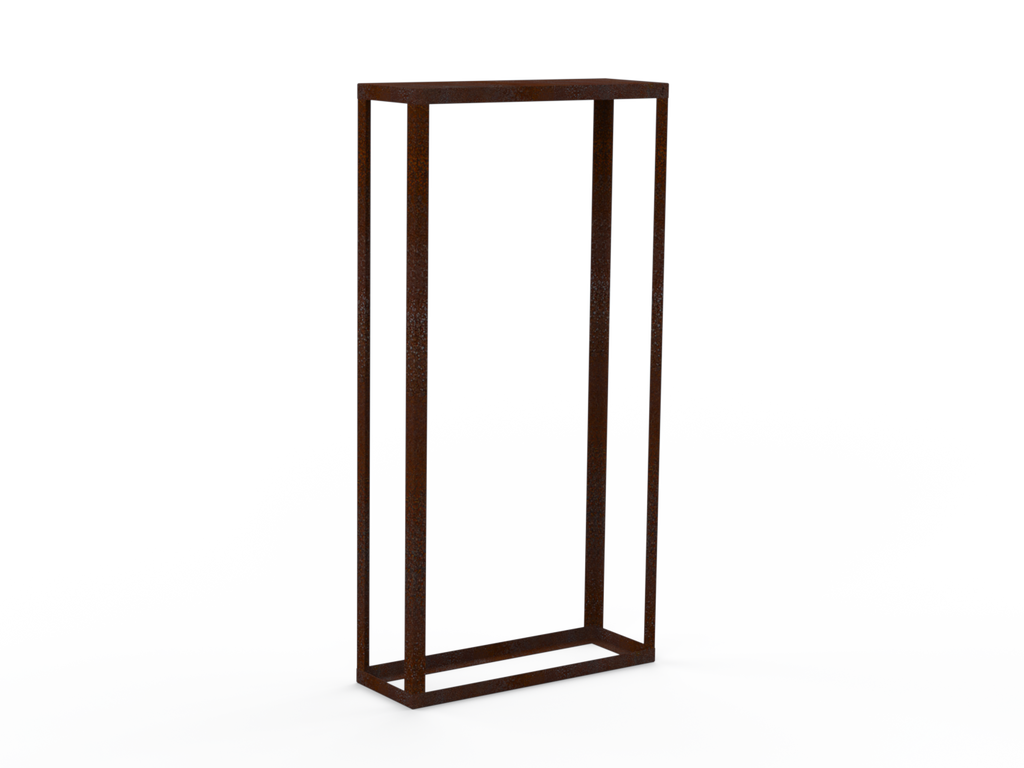 Kaminholzregal Edelrost offen - Variante