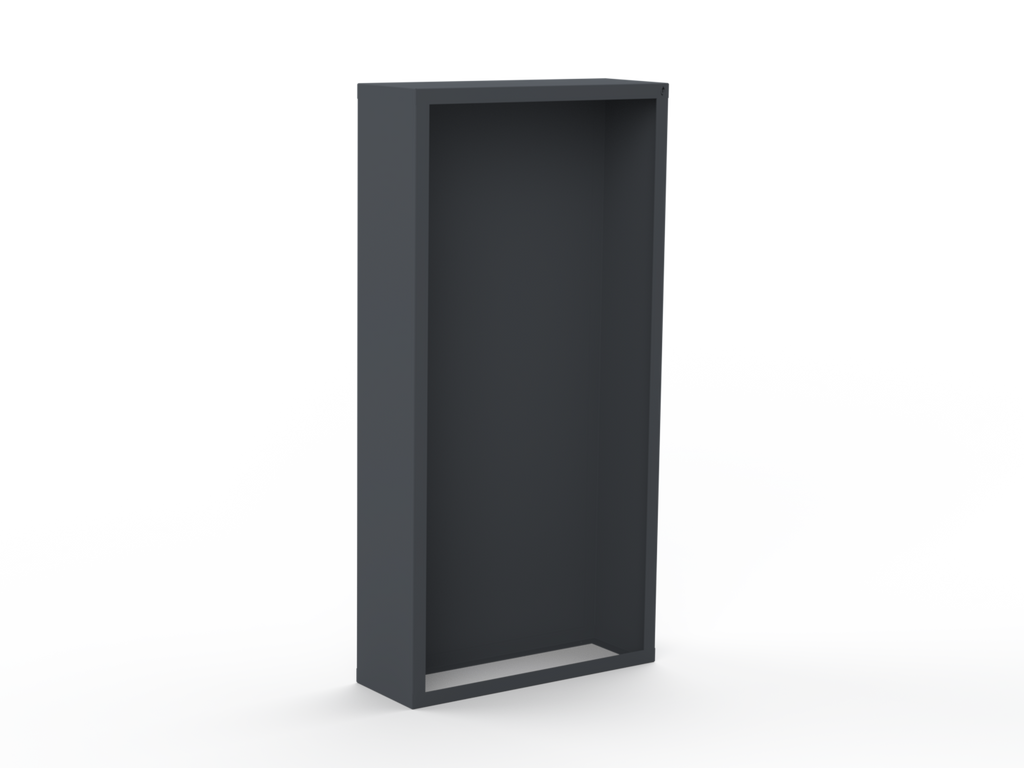 Kaminholzregal pulverbeschichtet RAL7035 mit Rückwand und Seitenwand links/rechts