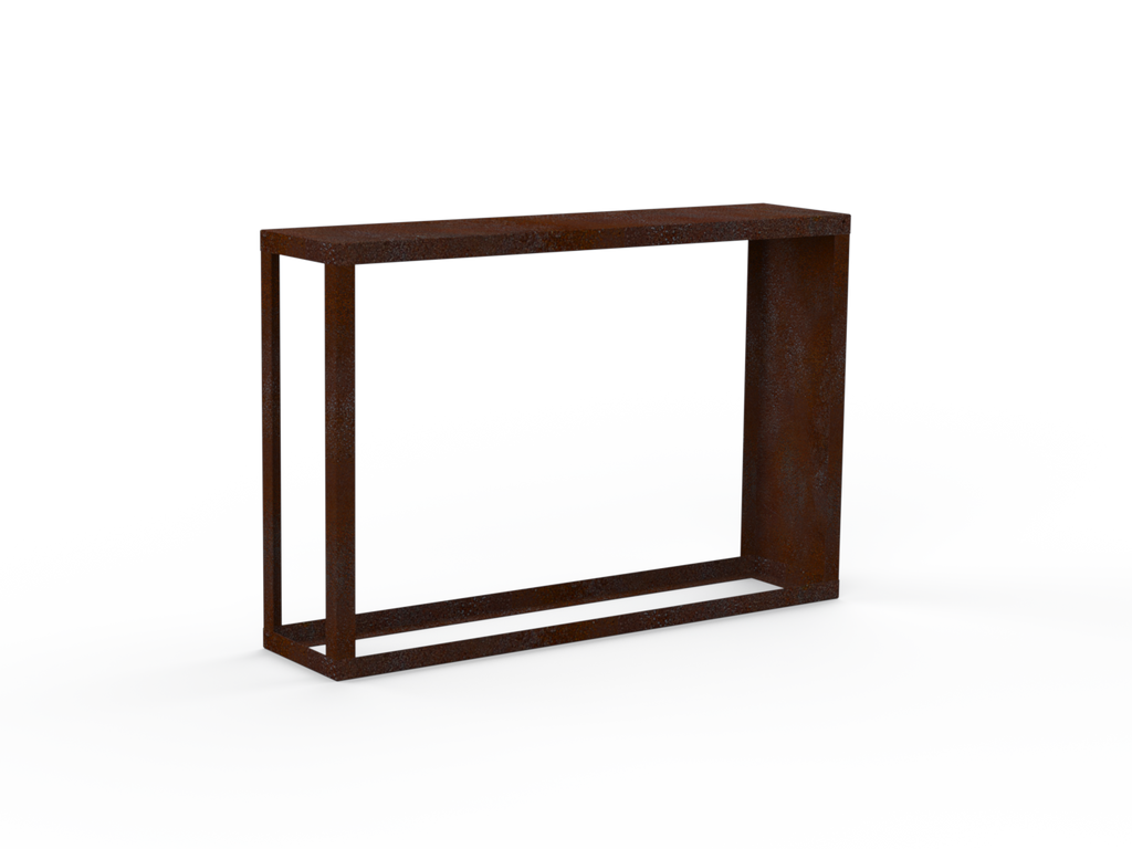 Kaminholzregal Edelrost mit Seitenwand rechts