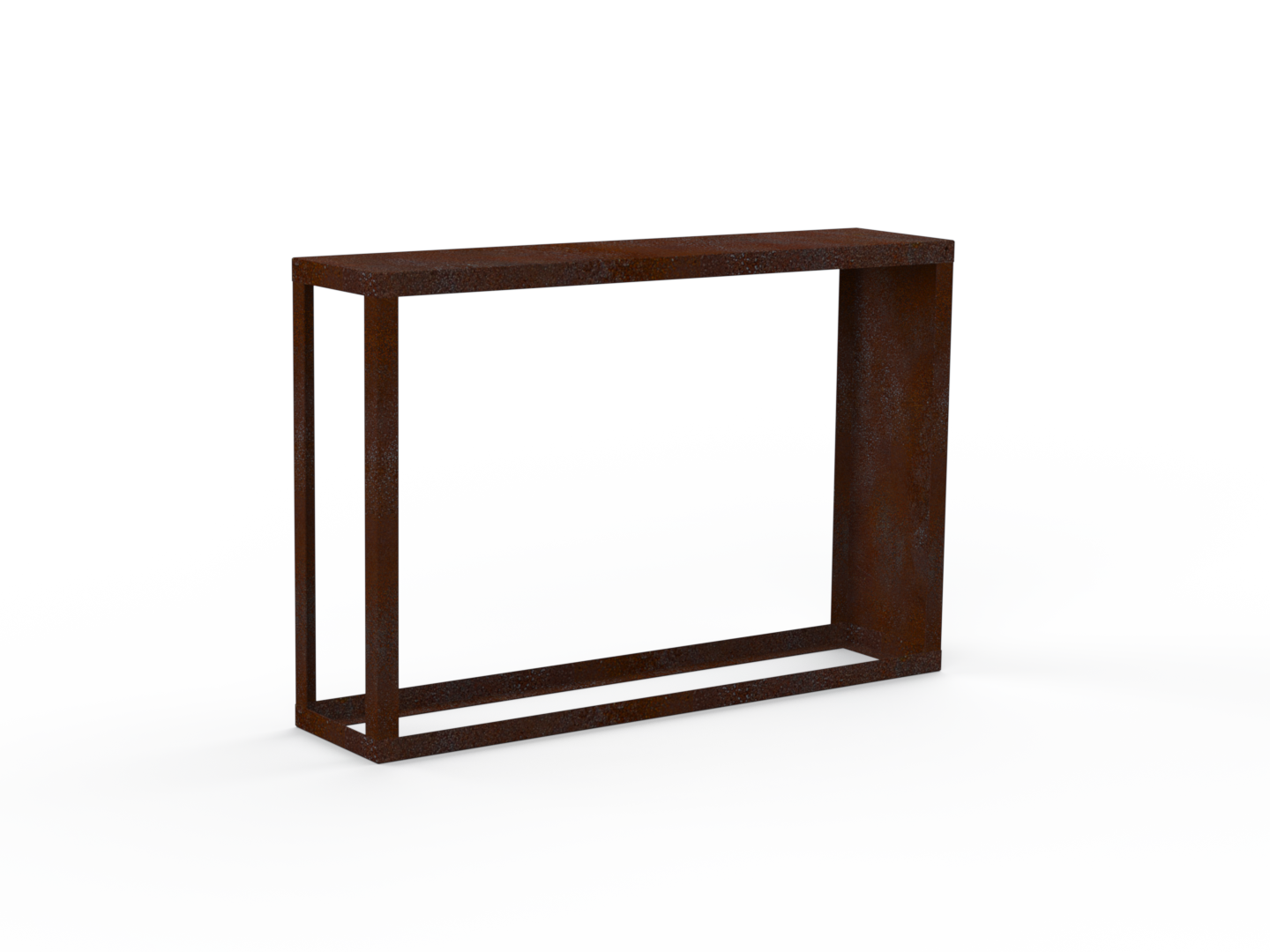 Kaminholzregal Edelrost mit Seitenwand rechts