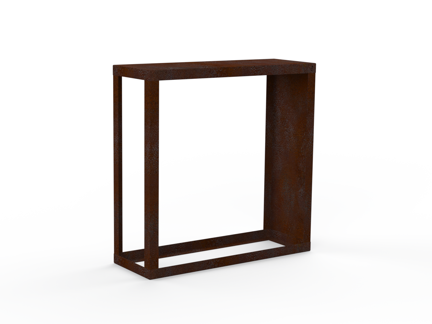 Kaminholzregal Edelrost mit Seitenwand rechts - Variante