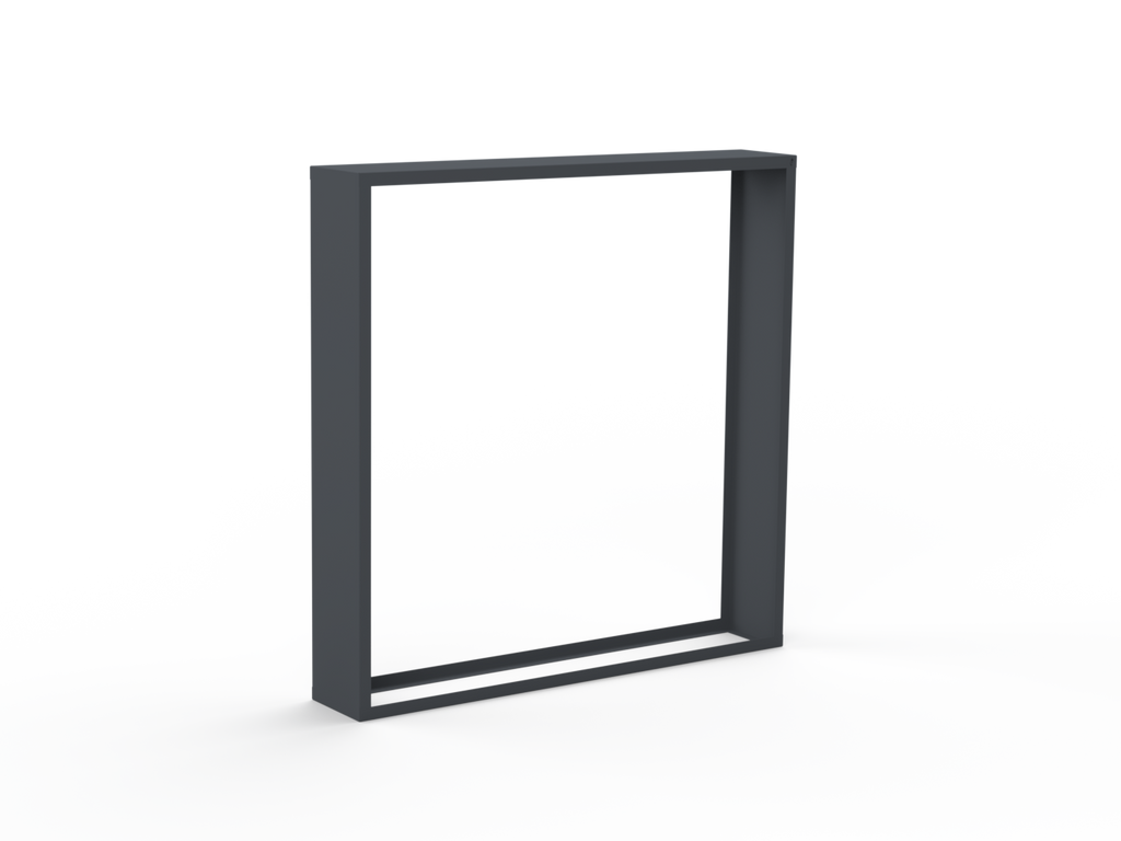 Kaminholzregal pulverbeschichtet RAL7035 mit Seitenwand links/rechts - Variante