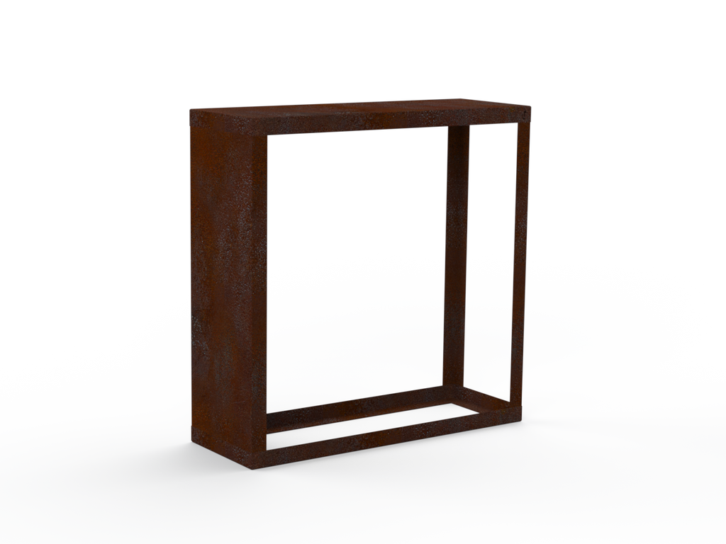 Kaminholzregal Edelrost mit Seitenwand links - Variante