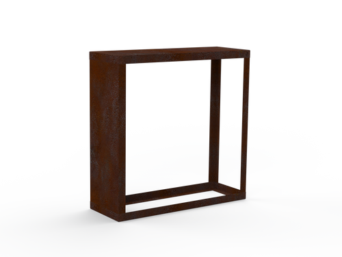 Kaminholzregal Edelrost mit Seitenwand links