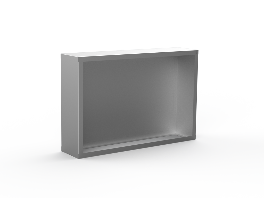 Kaminholzregal CNS gebürstet mit Rückwand und Seitenwand links/rechts - Variante