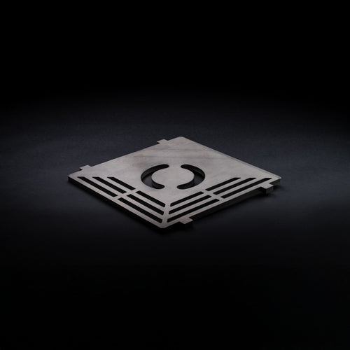 Grillplatte mitte geschlitzt - Edelstahl 10mm massiv - Passend für Feuerschale Quadrat 80