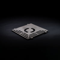 Grillplatte mitte geschlitzt - Edelstahl 10mm massiv - Passend für Feuerschale Quadrat 100 - Variante