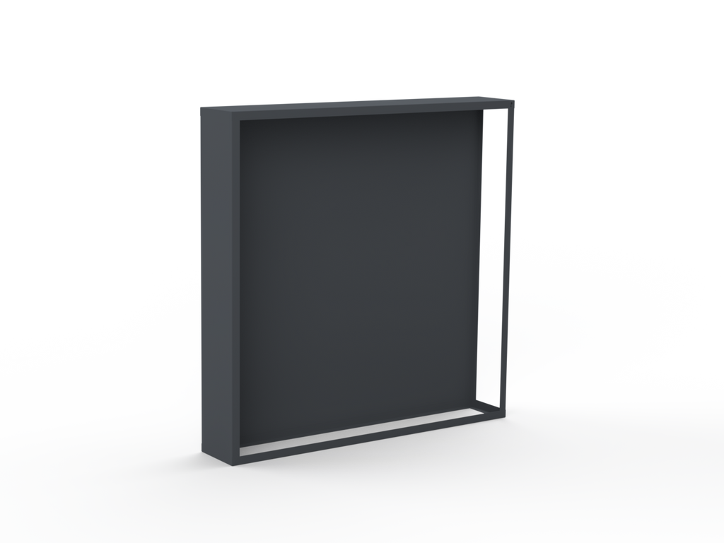 Kaminholzregal pulverbeschichtet RAL7035 mit Rückwand und Seitenwand links