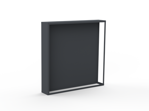 Kaminholzregal pulverbeschichtet RAL7035 mit Rückwand und Seitenwand links