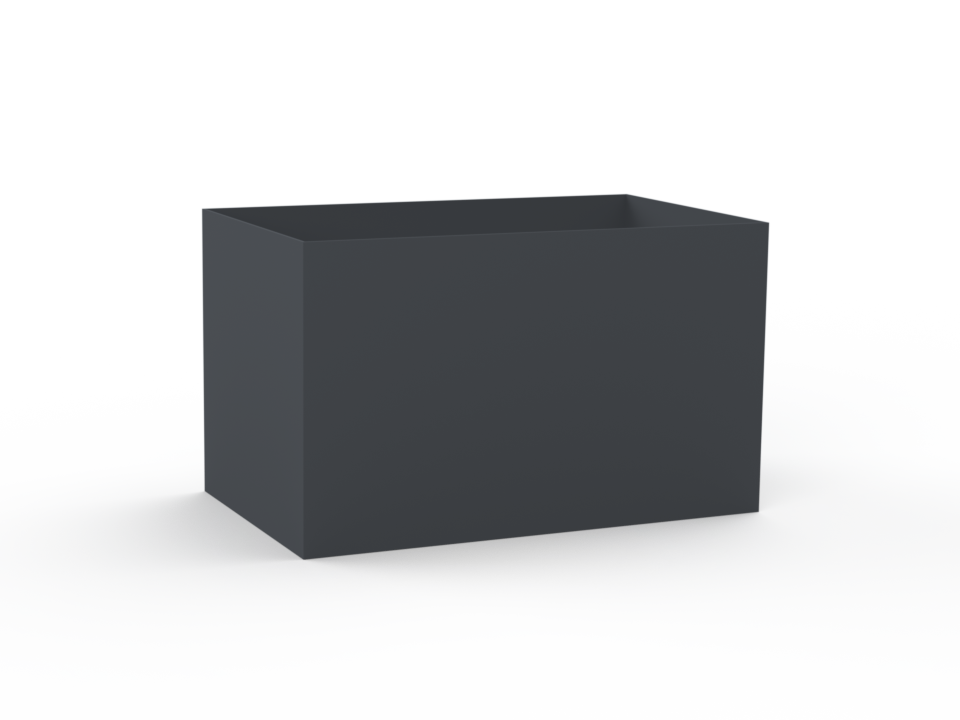 Pflanzentopf Cubo - Lichtgrau matt - mit geschlossenem Boden - Variante