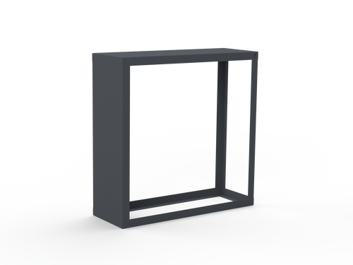 Kaminholzregal pulverbeschichtet RAL7035 mit Seitenwand links