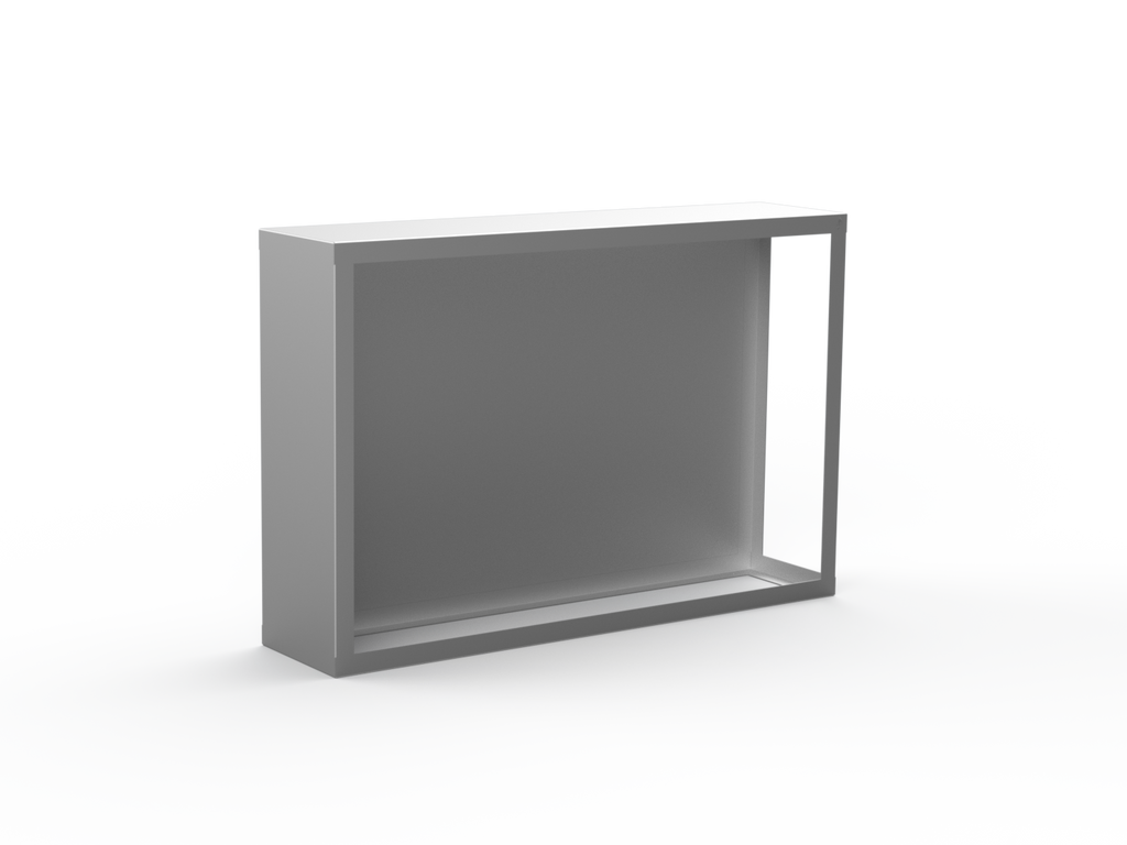 Kaminholzregal CNS gebürstet mit Rückwand und Seitenwand links - Variante