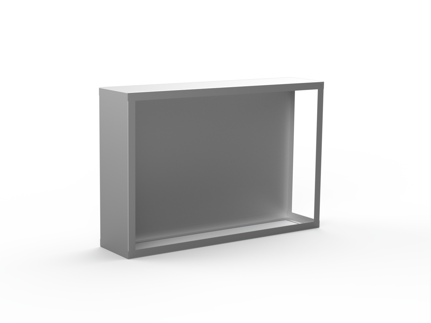 Kaminholzregal CNS gebürstet mit Rückwand und Seitenwand links - Variante