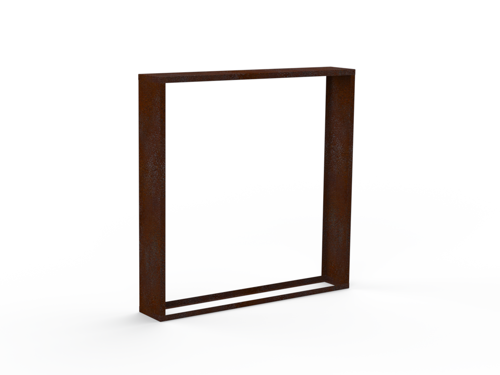 Kaminholzregal Edelrost mit Seitenwand links/rechts