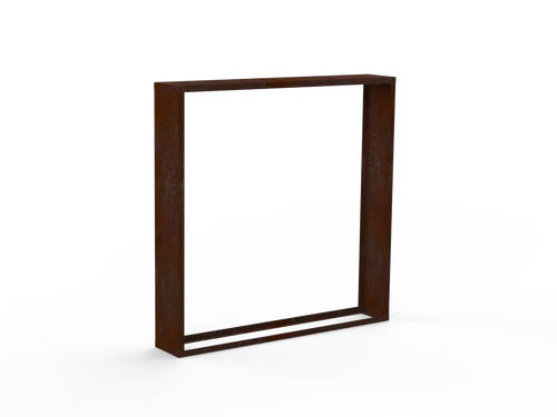 Kaminholzregal Edelrost mit Seitenwand links/rechts