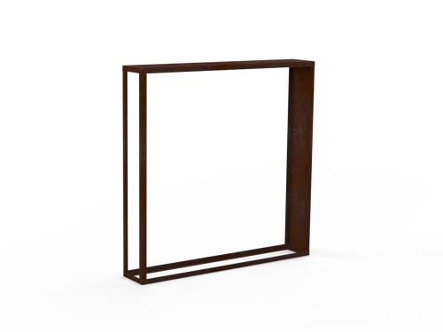 Kaminholzregal Edelrost mit Seitenwand rechts