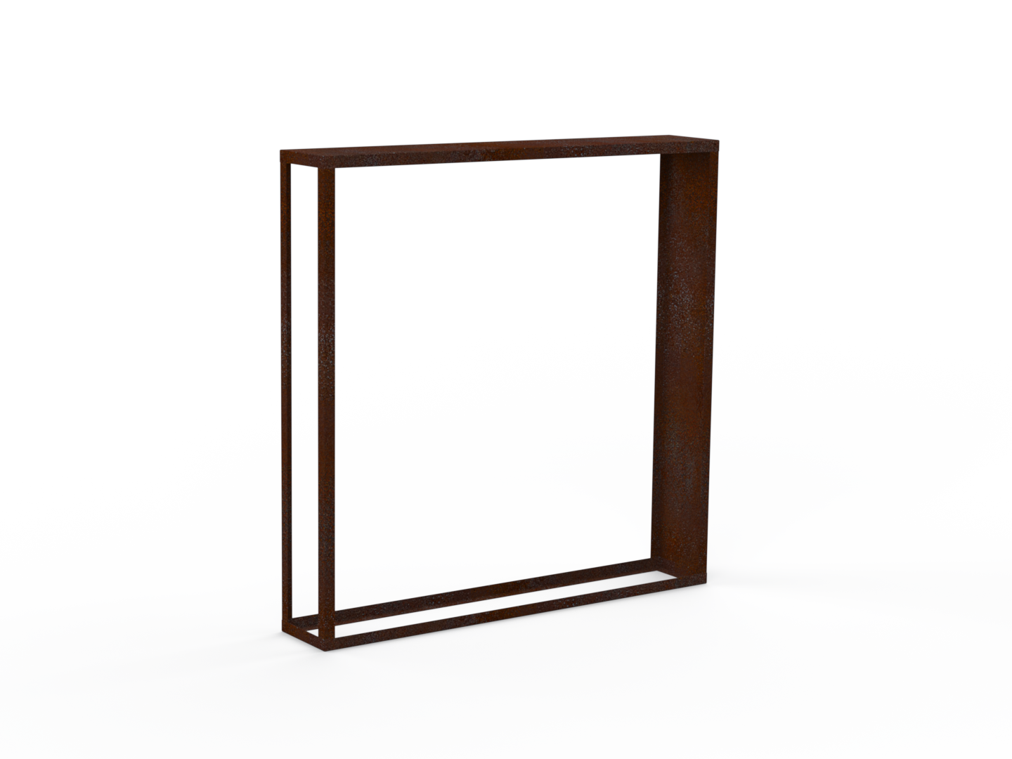 Kaminholzregal Edelrost mit Seitenwand rechts - Variante