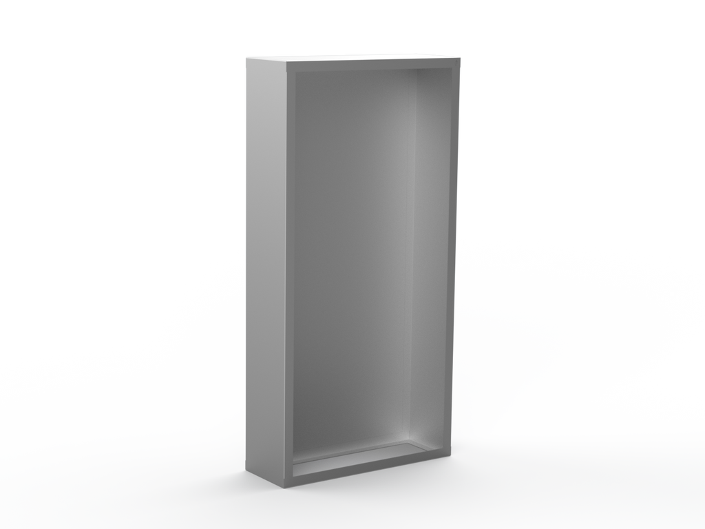 Kaminholzregal CNS gebürstet mit Rückwand und Seitenwand links/rechts - Variante