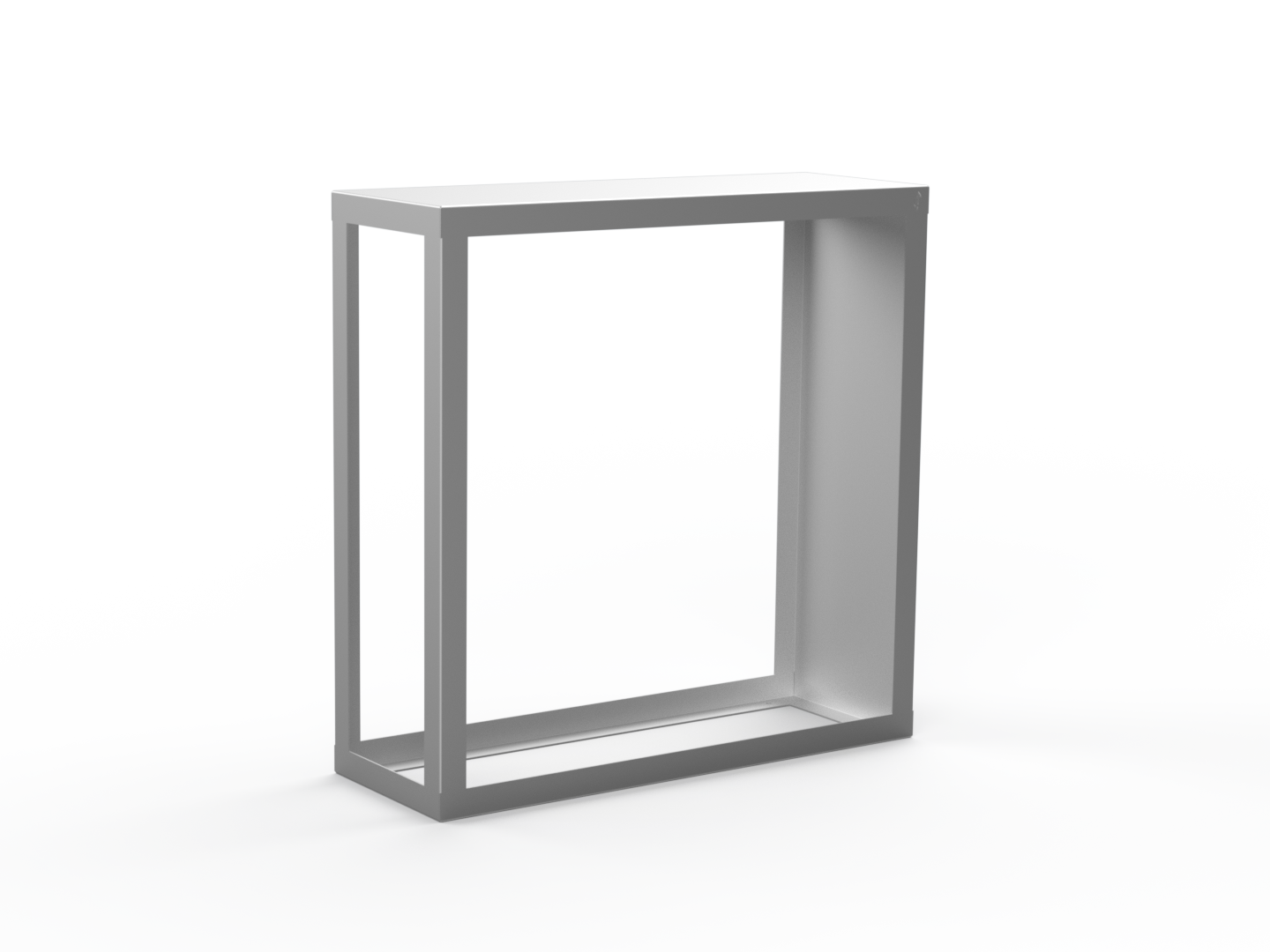 Kaminholzregal CNS gebürstet mit Seitenwand rechts