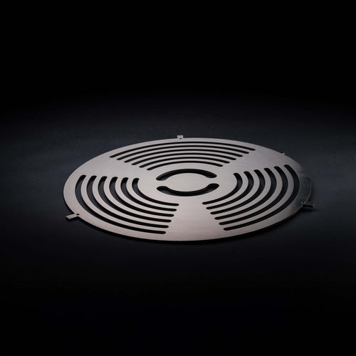 Grillplatte mitte geschlitzt - Edelstahl 10mm massiv - Passend für Feuerschale Rund 80 - Variante